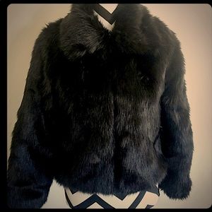 Black faux fur jacket